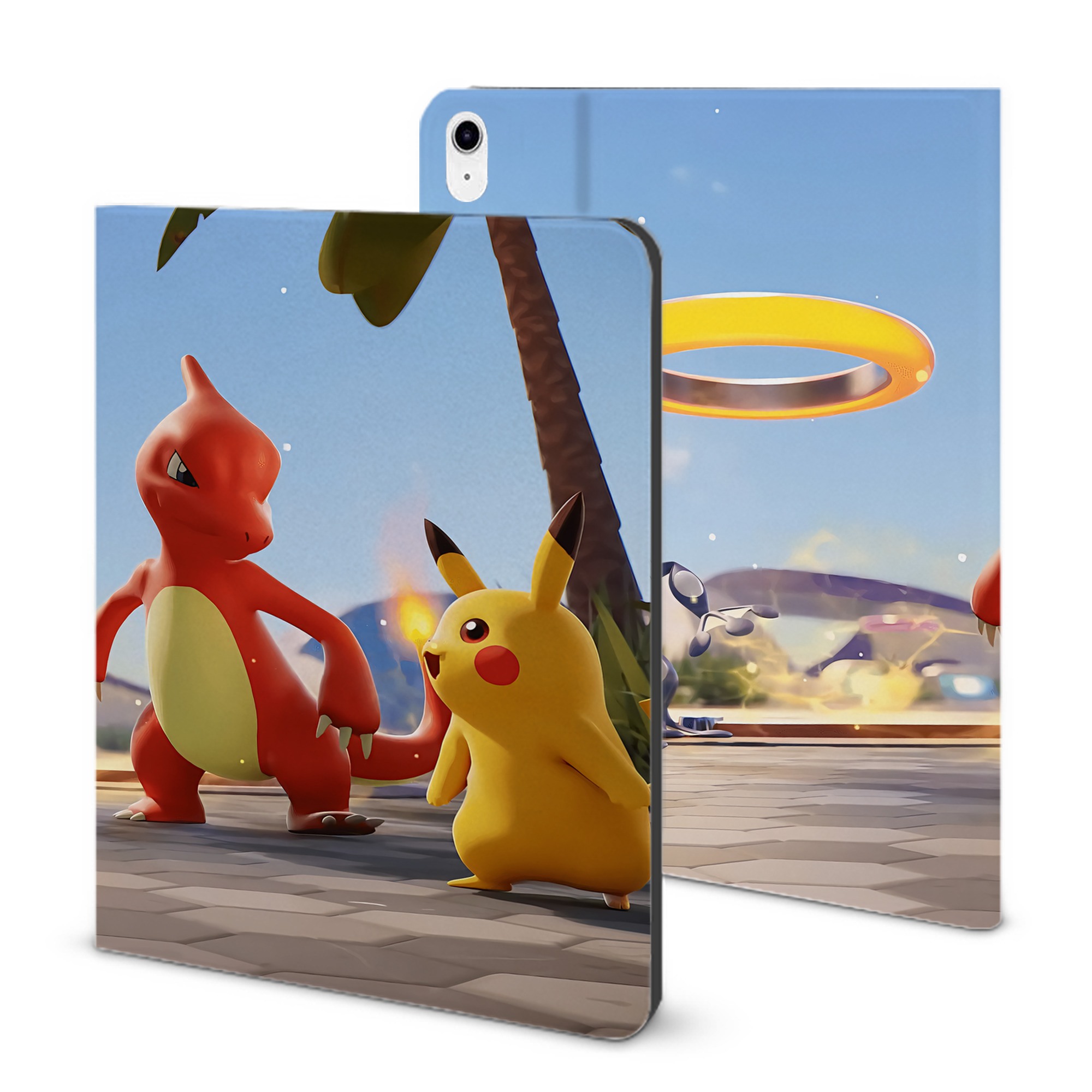 （画像用） ポケットモンスター Pokémon IPad ケース ブック型 PUレザー TPU 耐衝撃 軽量 薄型 ペン収納なし 全面保護 IPad 各モデル対応